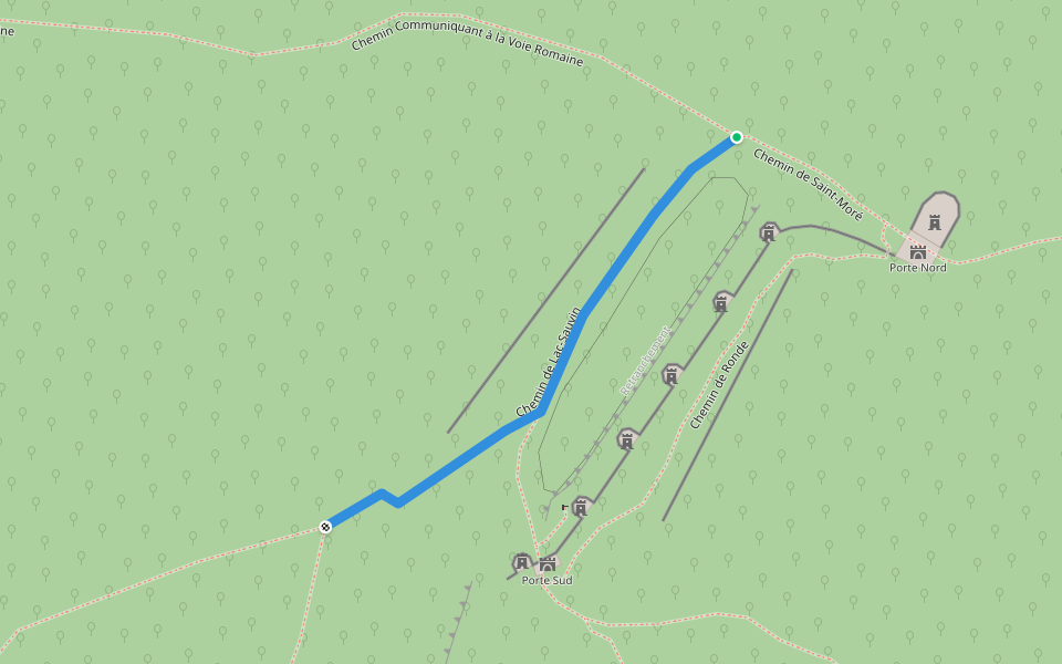 Chemin de Lac-Sauvin walking route map in Saint-Moré