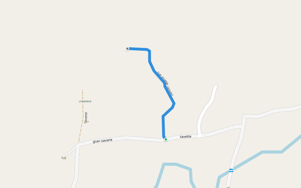 rue joseph janvier walking route map in Cotterelle