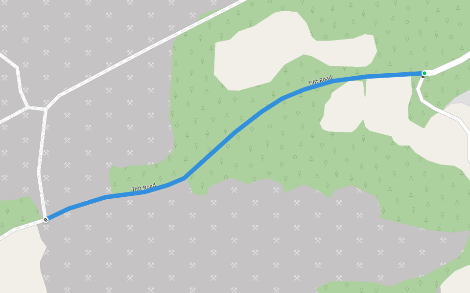 Tifft Road walking route map in North Smithfield
