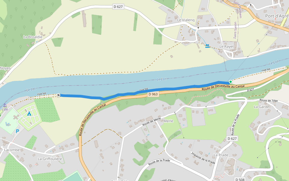 rive lot walking route map in Flagnac
