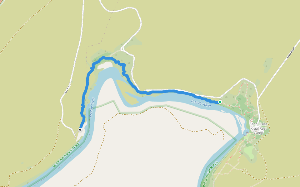 Bushbuck Trail walking route map in Swellendam