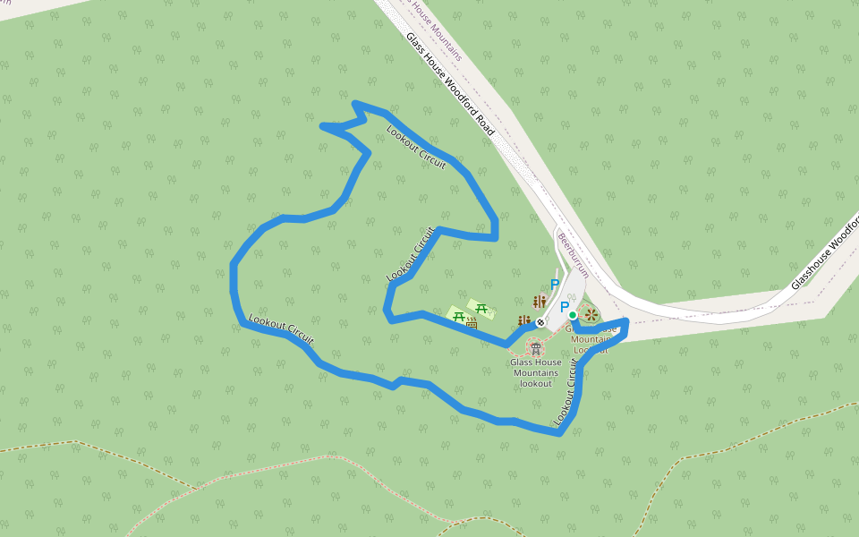 Lookout Circuit walking route map in Glass House Mountains