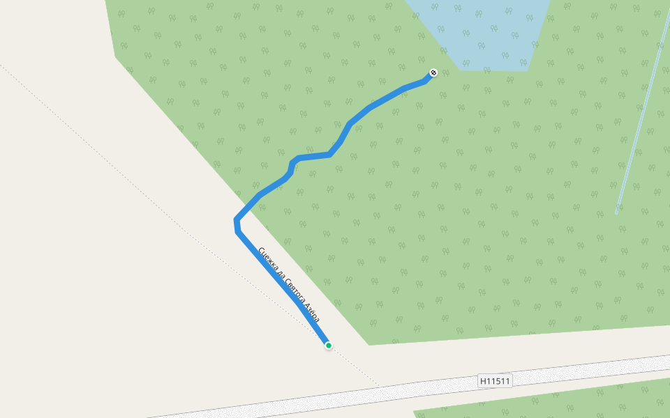 Сцежка да Святога Азёра walking route map in Zaozer'e