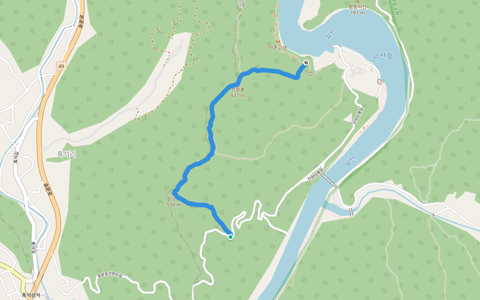 삼성봉 등산로 walking route map in Goesan