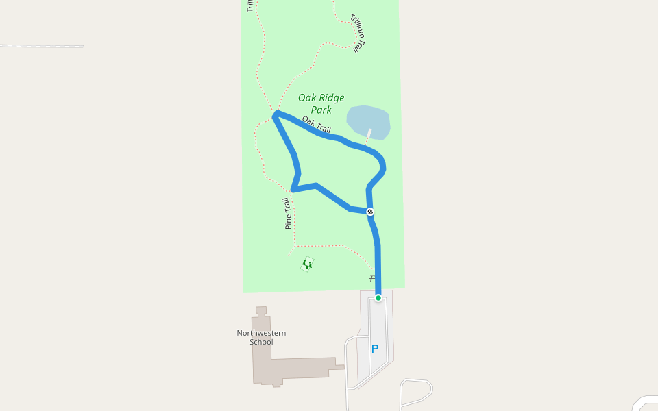 Oak Trail walking route map in Eaton Rapids