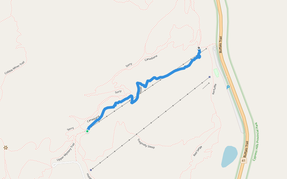 Hoser walking route map in Elkwater