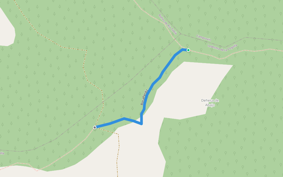 RocaPerdiz walking route map in Pedroso