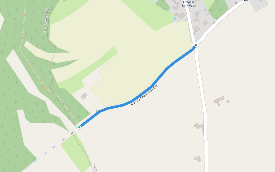 Rue du Chemin de Fer walking route map in Erquy