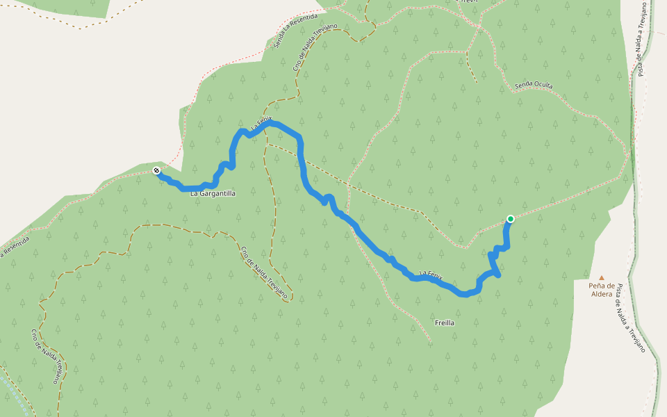La Fenix walking route map in Nalda