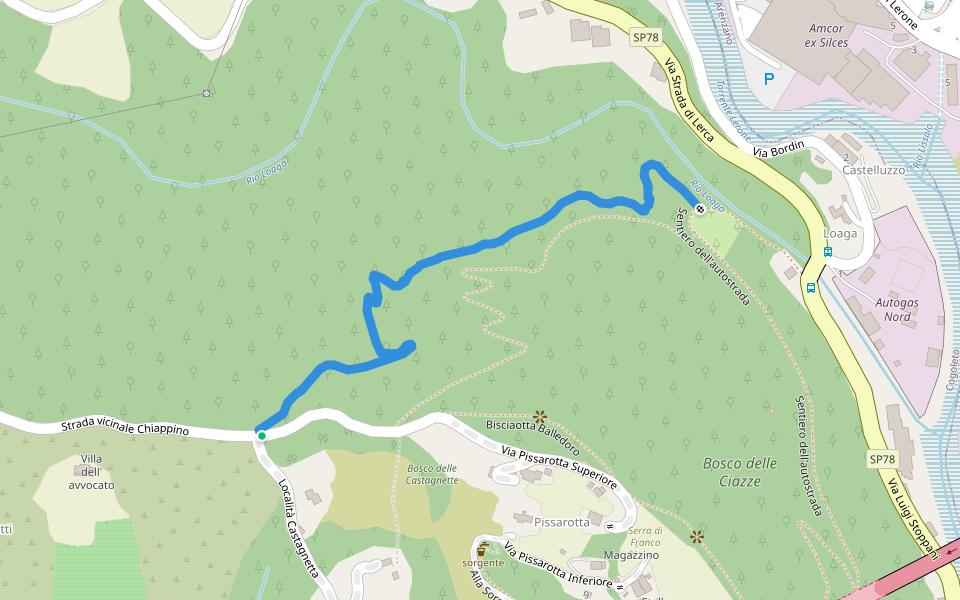 Ciazze walking route map in Cogoleto