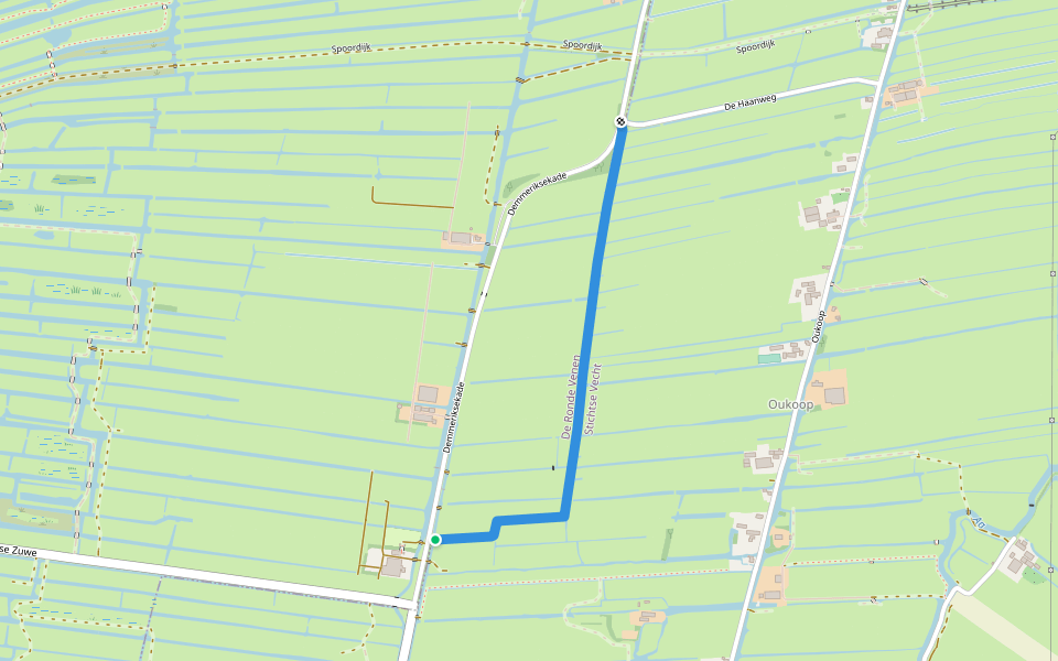 Demmeriksekade walking route map in Vinkeveen