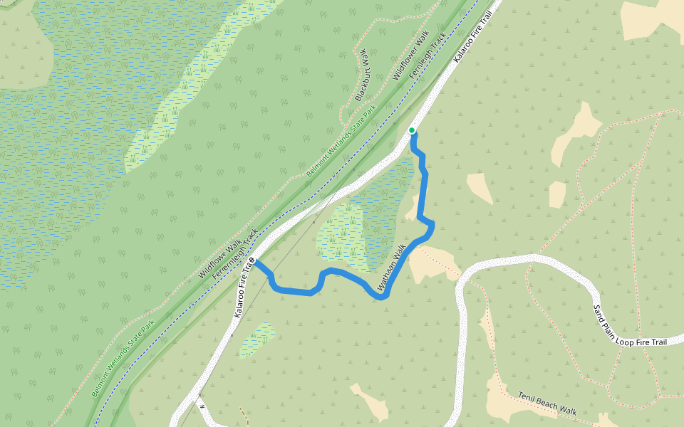Wathaan Walk walking route map in Belmont