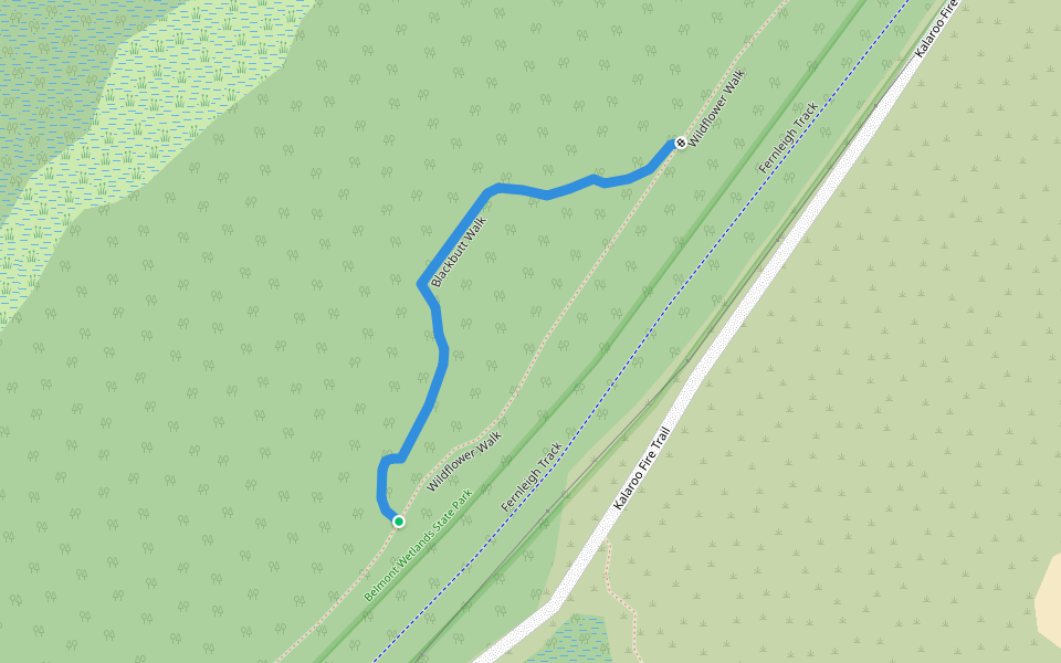 Blackbutt Walk walking route map in Belmont