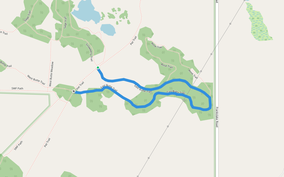 East Butte Trail walking route map in Pilot Butte