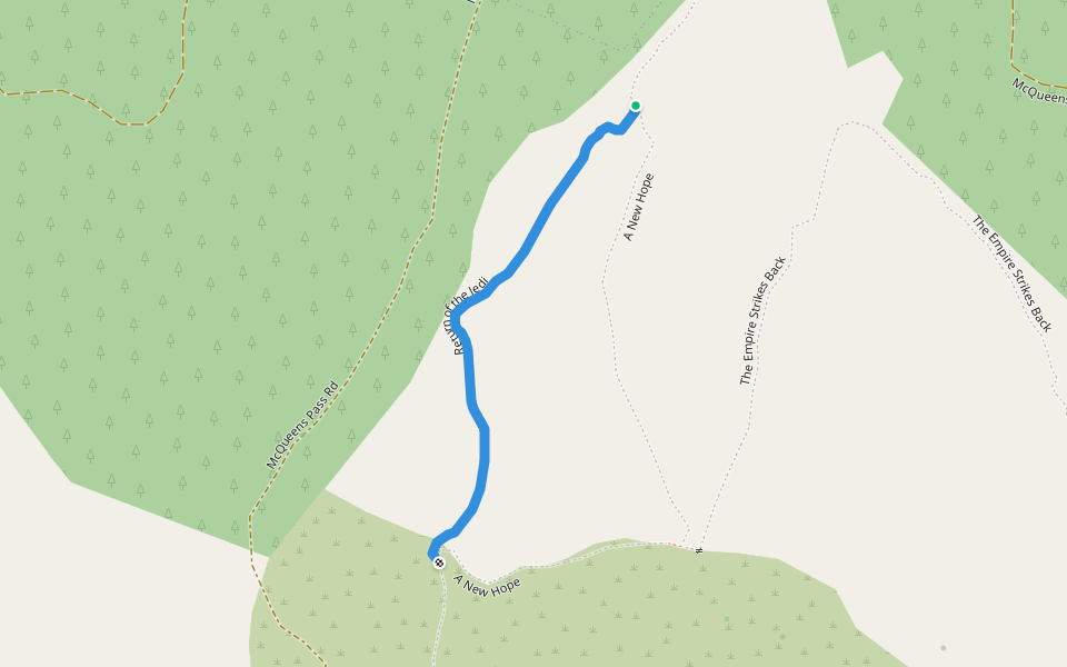 Return of the Jedi walking route map in Gebbies Valley