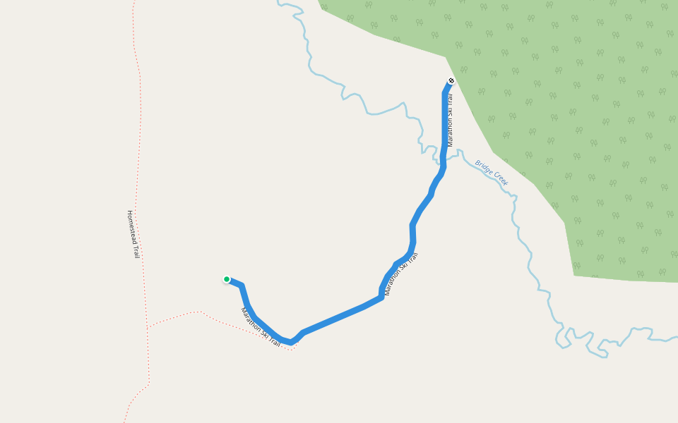 Marathon Ski Trail walking route map in Homer