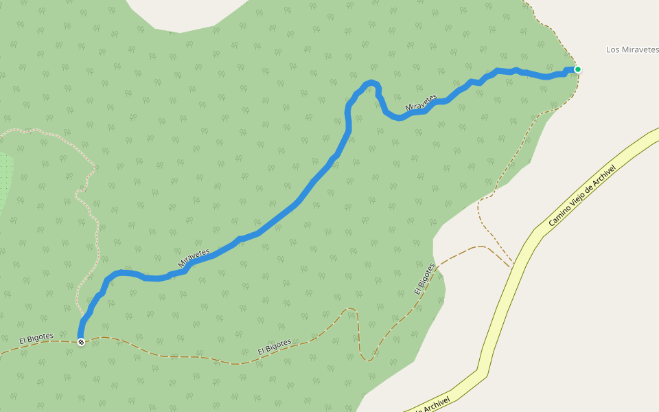 Miravetes walking route map in Caravaca de la Cruz