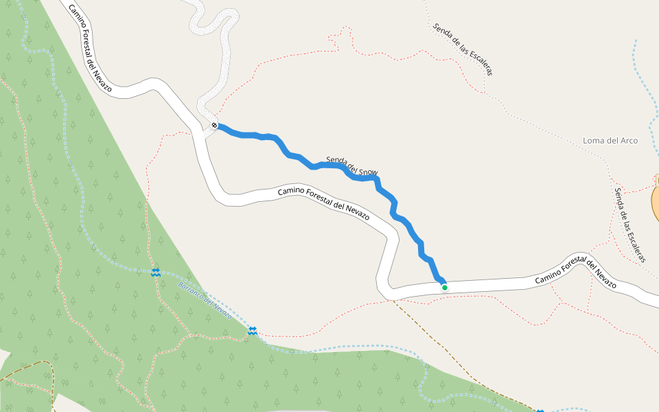 Senda del Snow walking route map in Caravaca de la Cruz