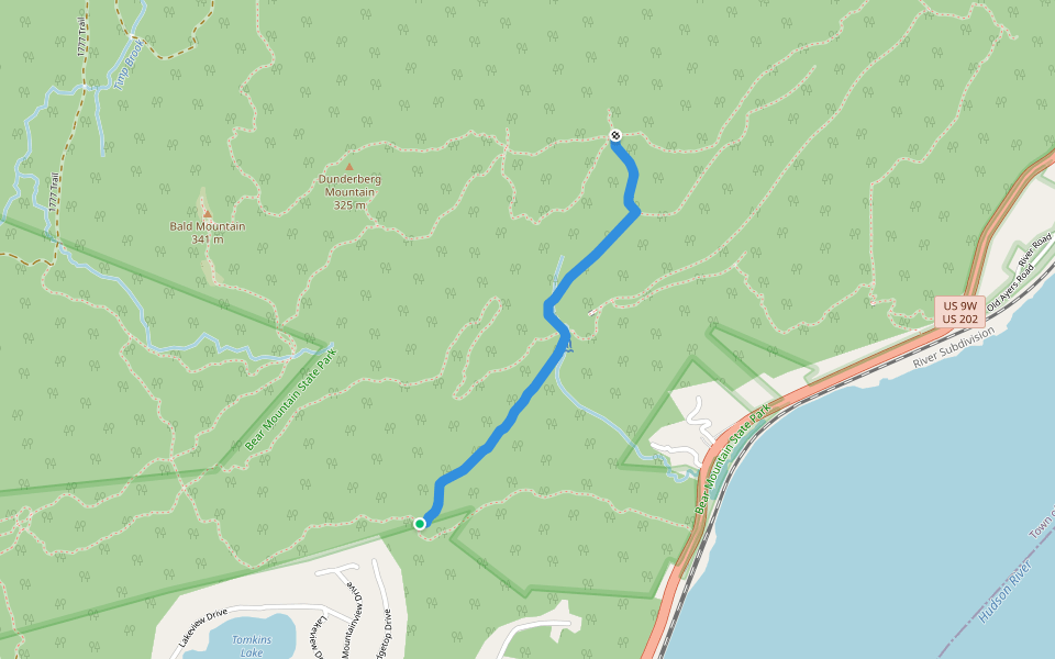 Jones Trail walking route map in Tomkins Cove