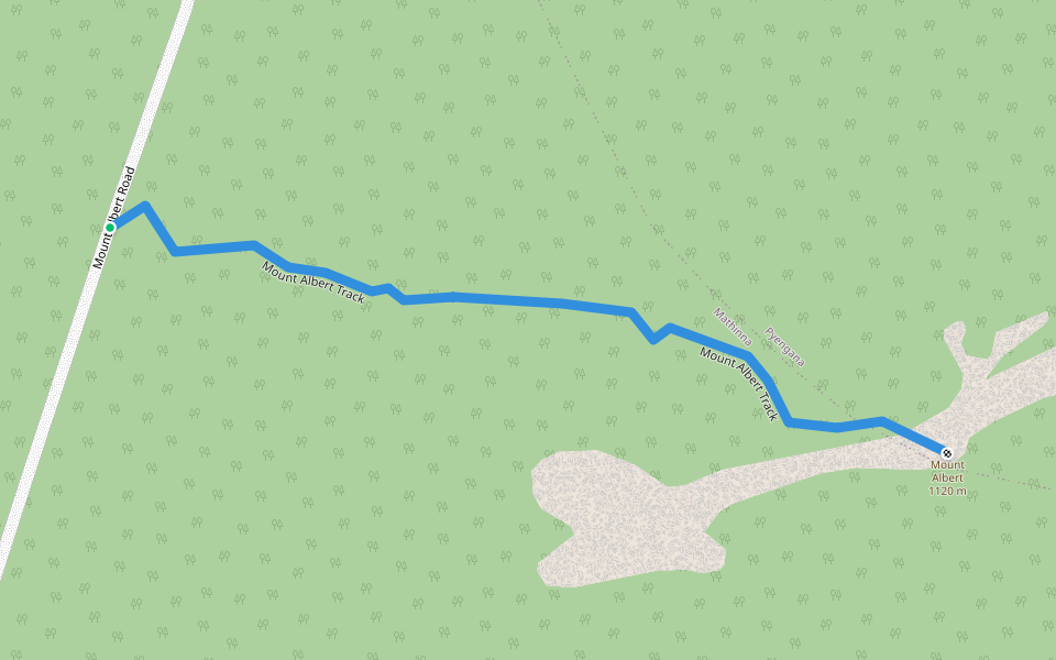 Mount Albert Track walking route map in Mathinna