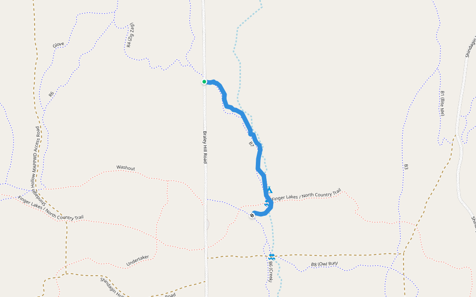 B7 walking route map in Brooktondale