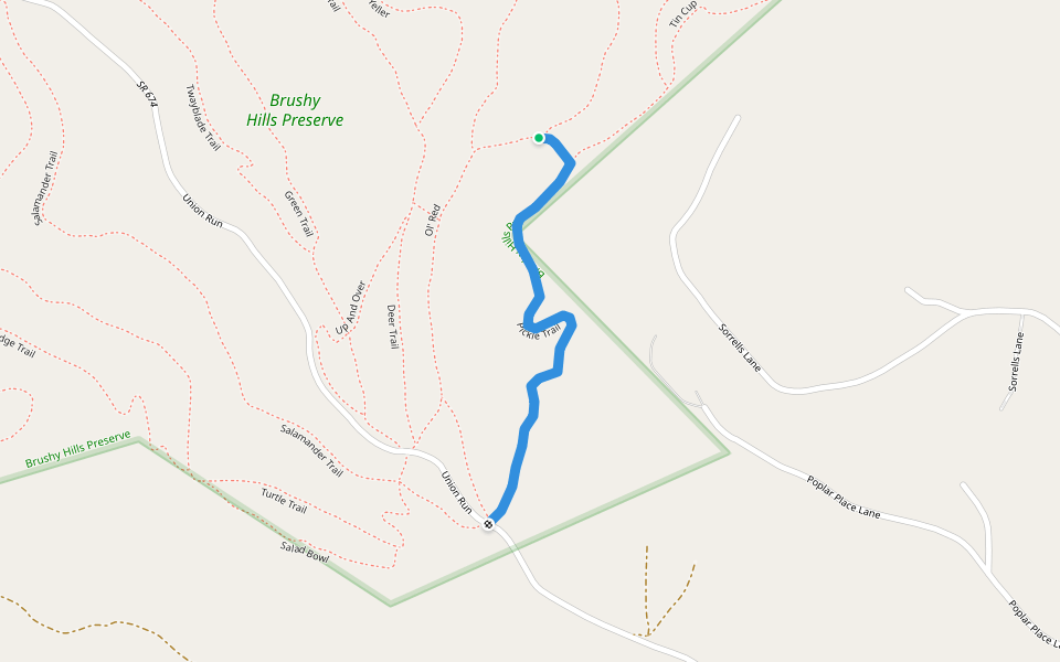 Pickle Trail walking route map in Lexington