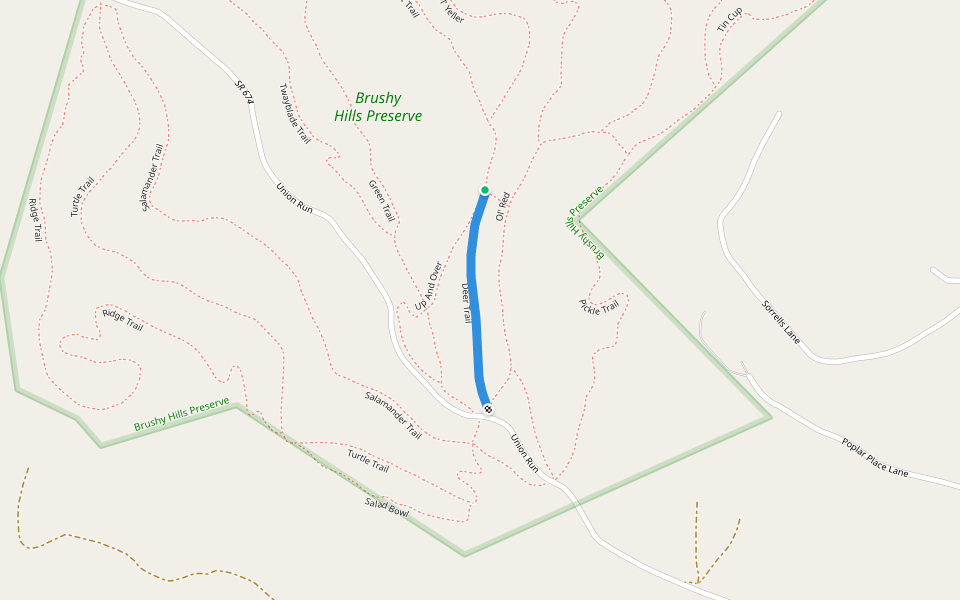 Deer Trail walking route map in Lexington