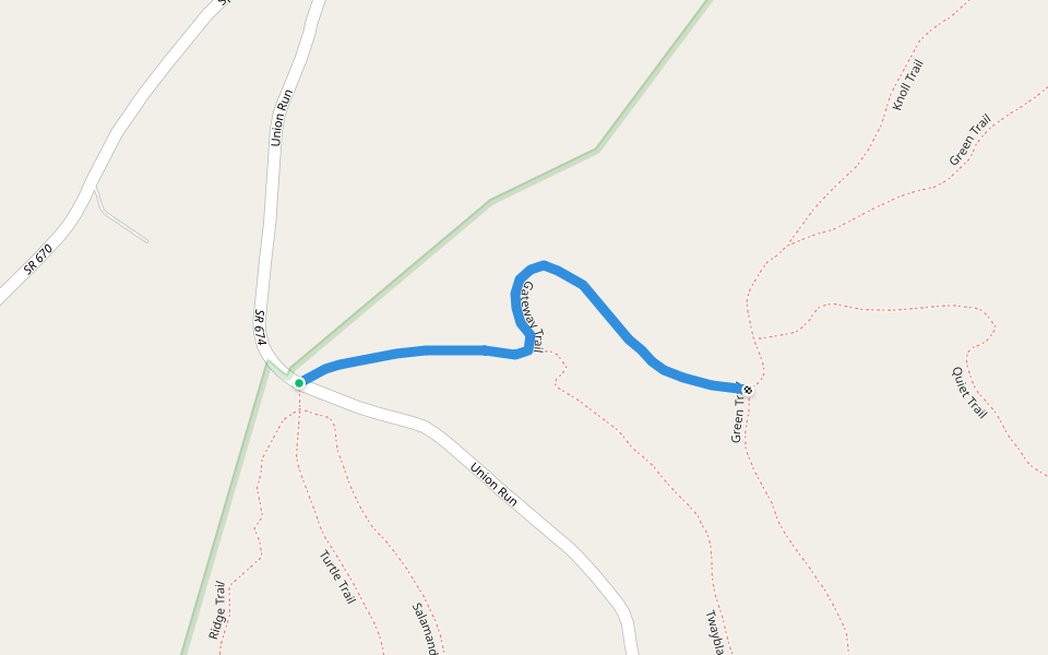 Gateway Trail walking route map in Lexington