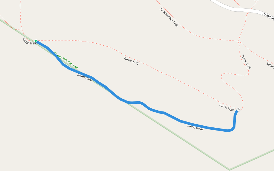 Salad Bowl walking route map in Lexington