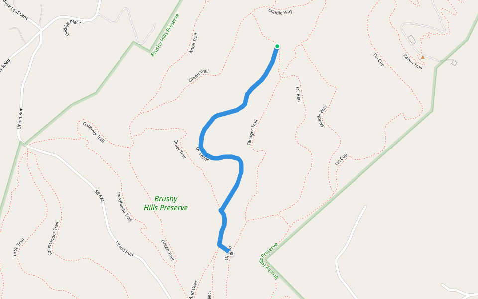 Ol' Yeller walking route map in Lexington