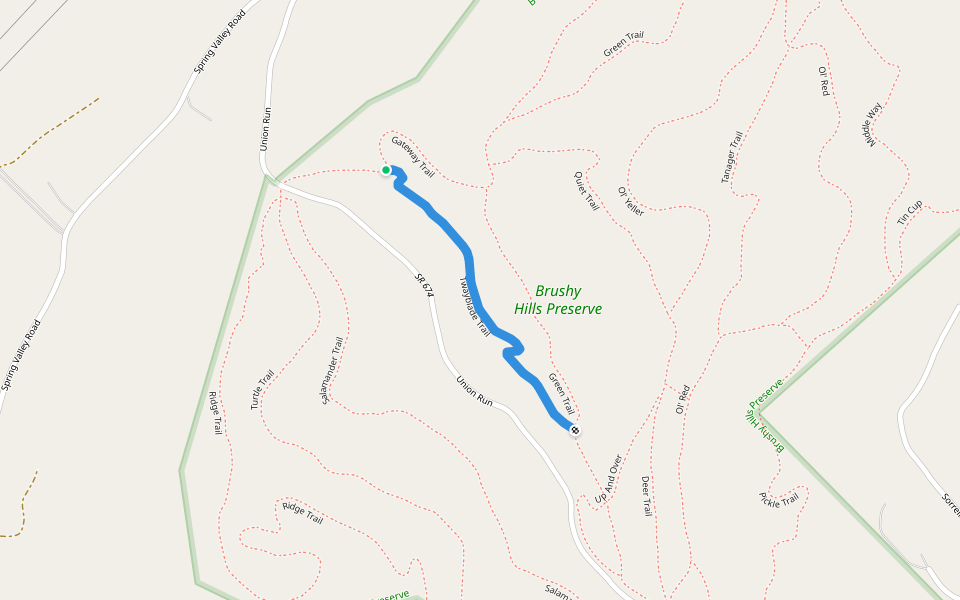 Twayblade Trail walking route map in Lexington
