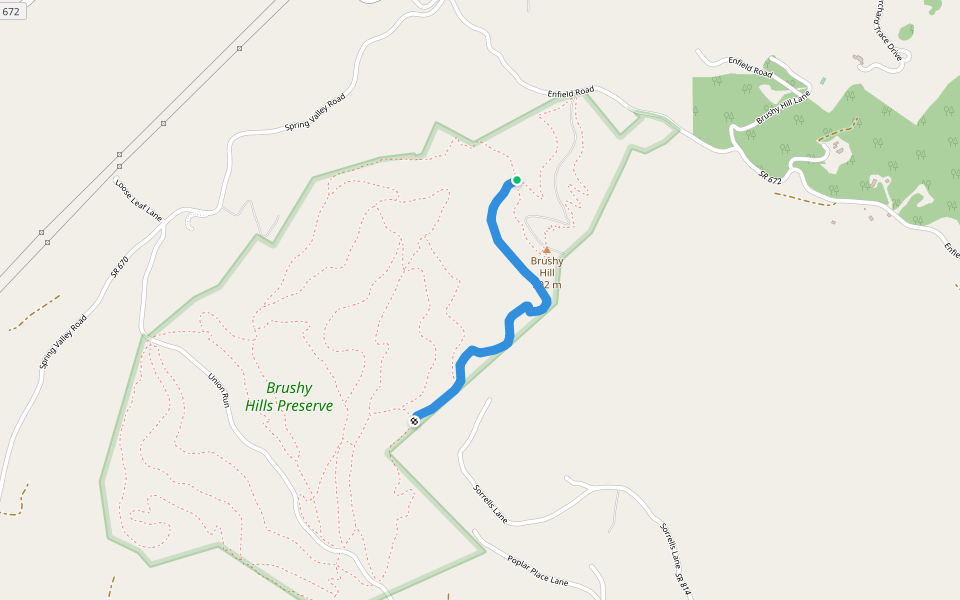 Tin Cup walking route map in Lexington