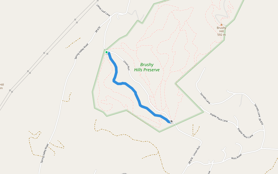 Salamander Trail walking route map in Lexington