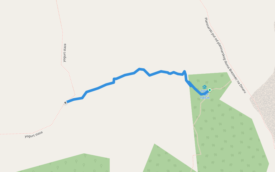 Zlatko Prgin-yogurt staza walking route map in Polača