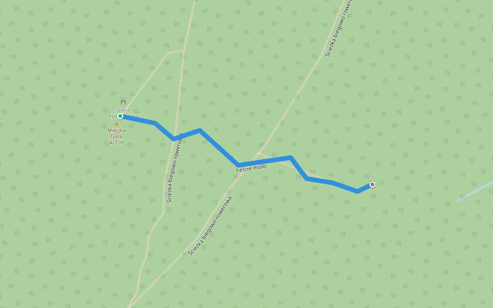 Leśne molo walking route map in Stary Sącz