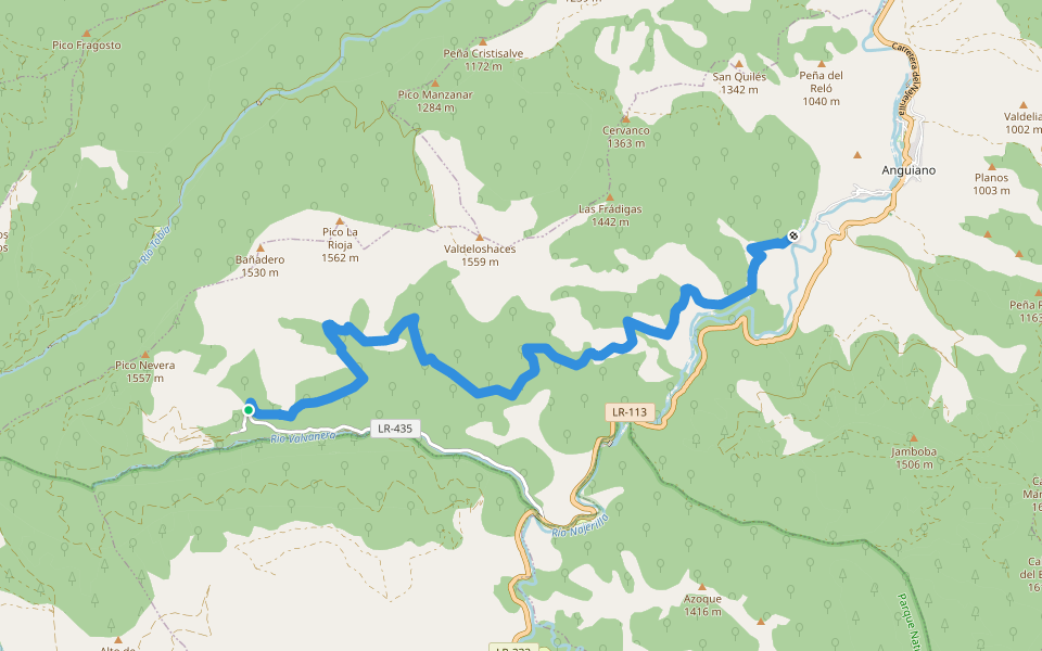 GR Anguiano Valvanera walking route map in Anguiano