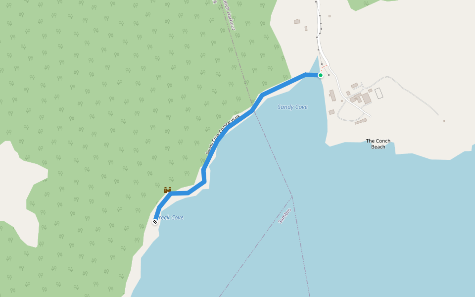 Sandy Cove Coastal Walk walking route map in Ketch Harbour