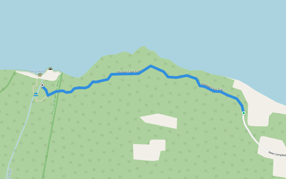 Kluskap Cave Trail walking route map in Cape Dauphin