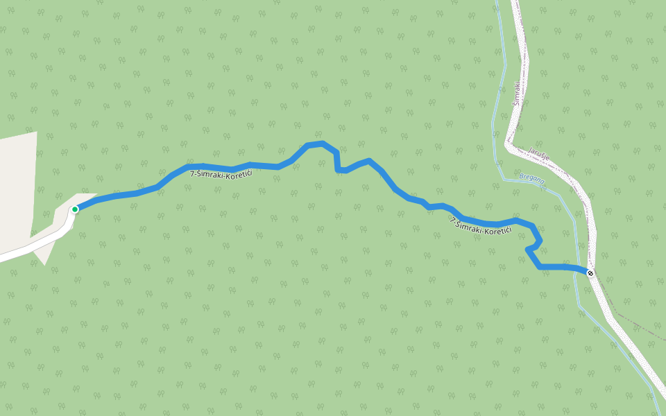 7-Šimraki-Koretići walking route map in Šimraki