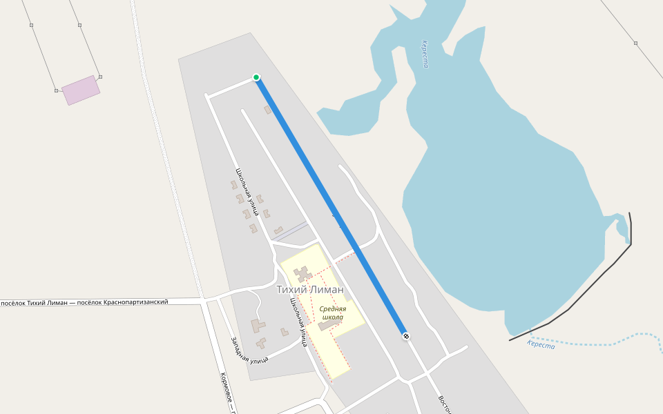 Восточная улица walking route map in Tikhii Liman