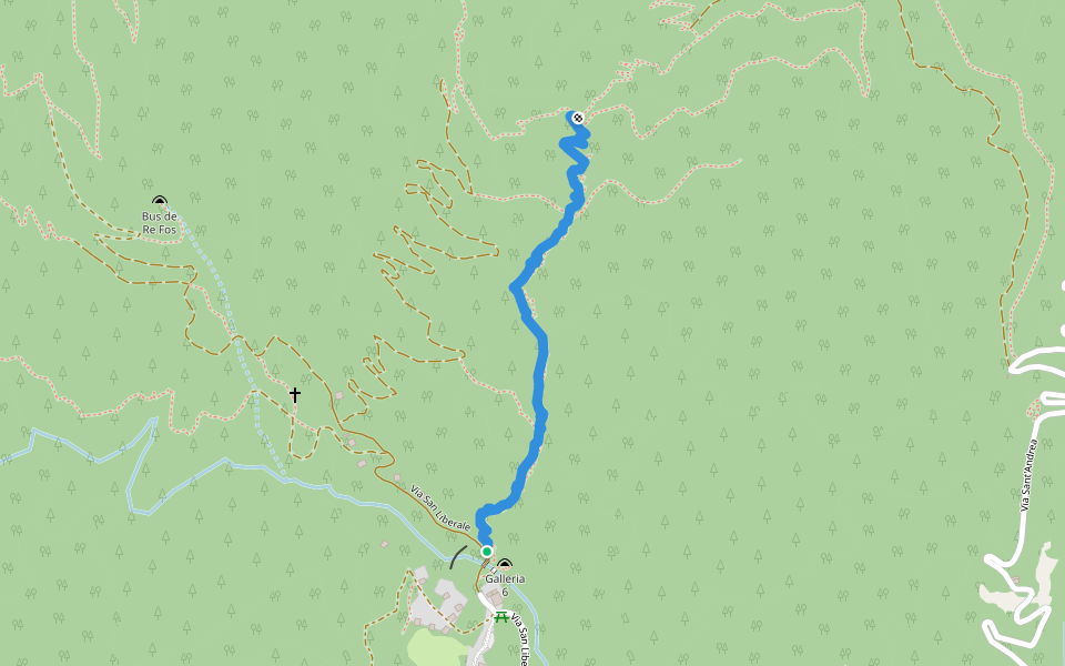 Direttissima Vedetta walking route map in San Liberale E San Vitale