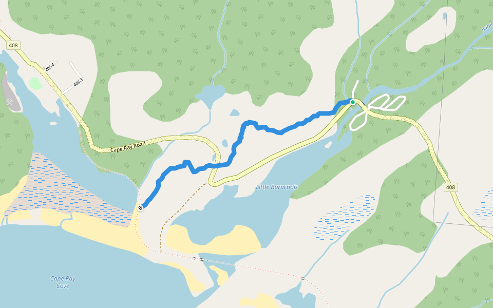 Smoking Cape Trail walking route map in Cape Ray