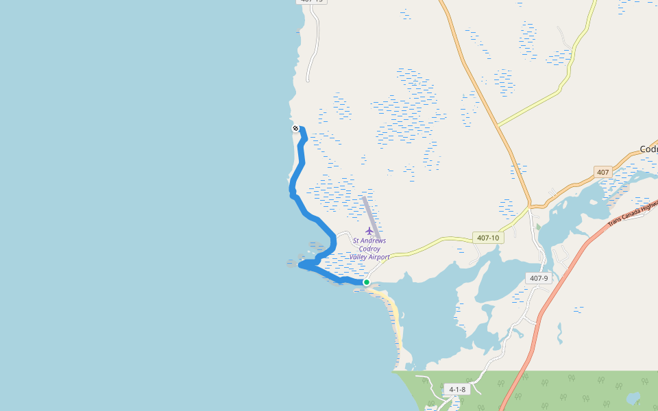 Coastangs Trail walking route map in Saint Andrew's