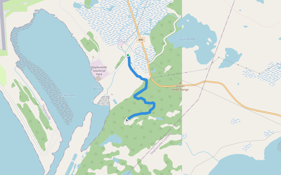 Joey's Lookout walking route map in Noels Pond