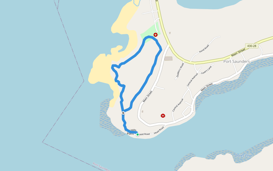 Crow Head Walking Trail walking route map in Port Saunders