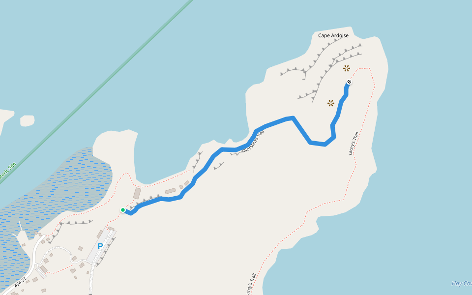 Norstead Trail walking route map in Saint Lunaire-Griquet