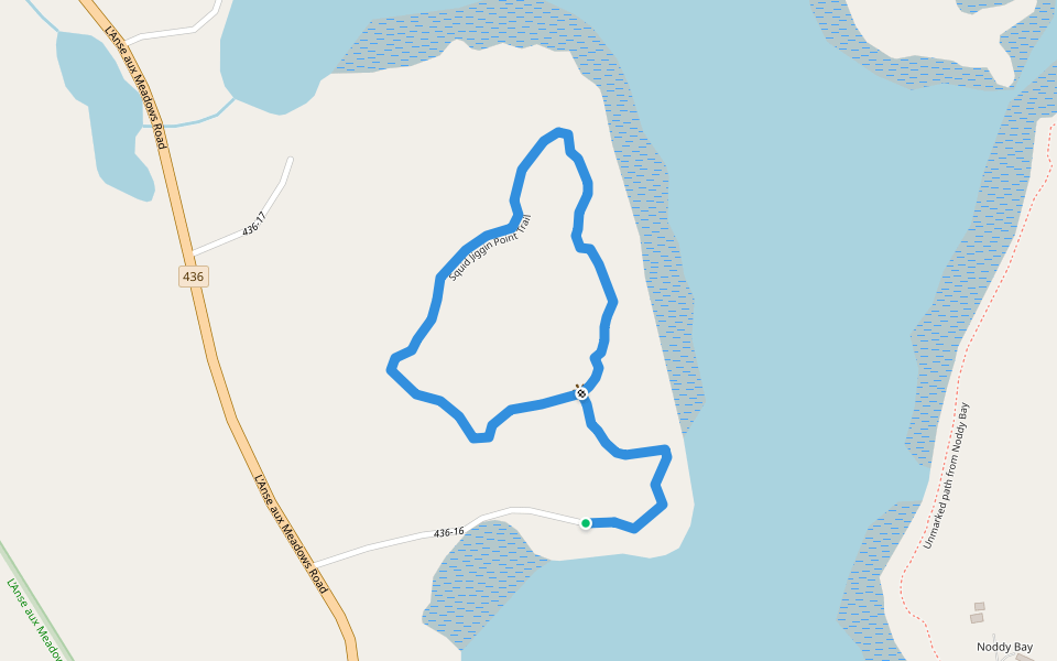 Squid Jiggin Point Trail walking route map in Saint Lunaire-Griquet