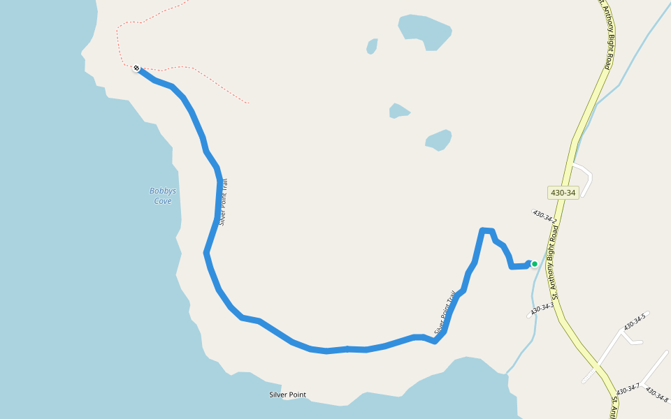 Silver Point Trail walking route map in Saint Anthony