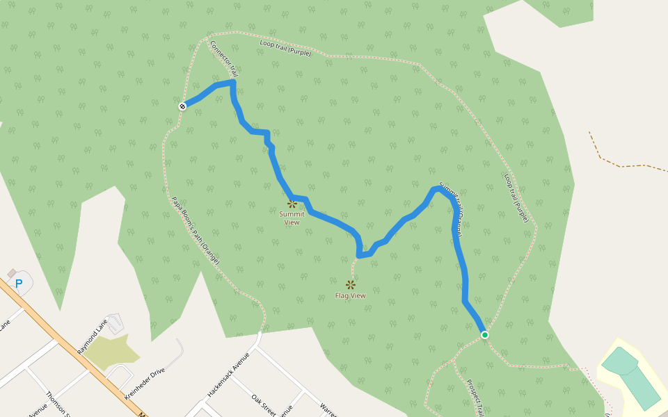 Summit trail (Orange) walking route map in Warrensburg