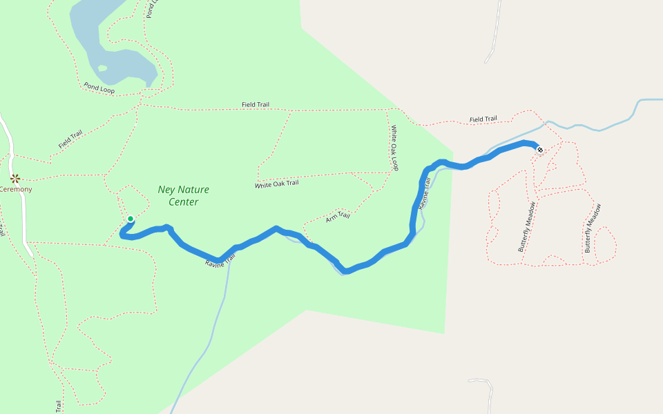 Ravine Trail walking route map in Henderson
